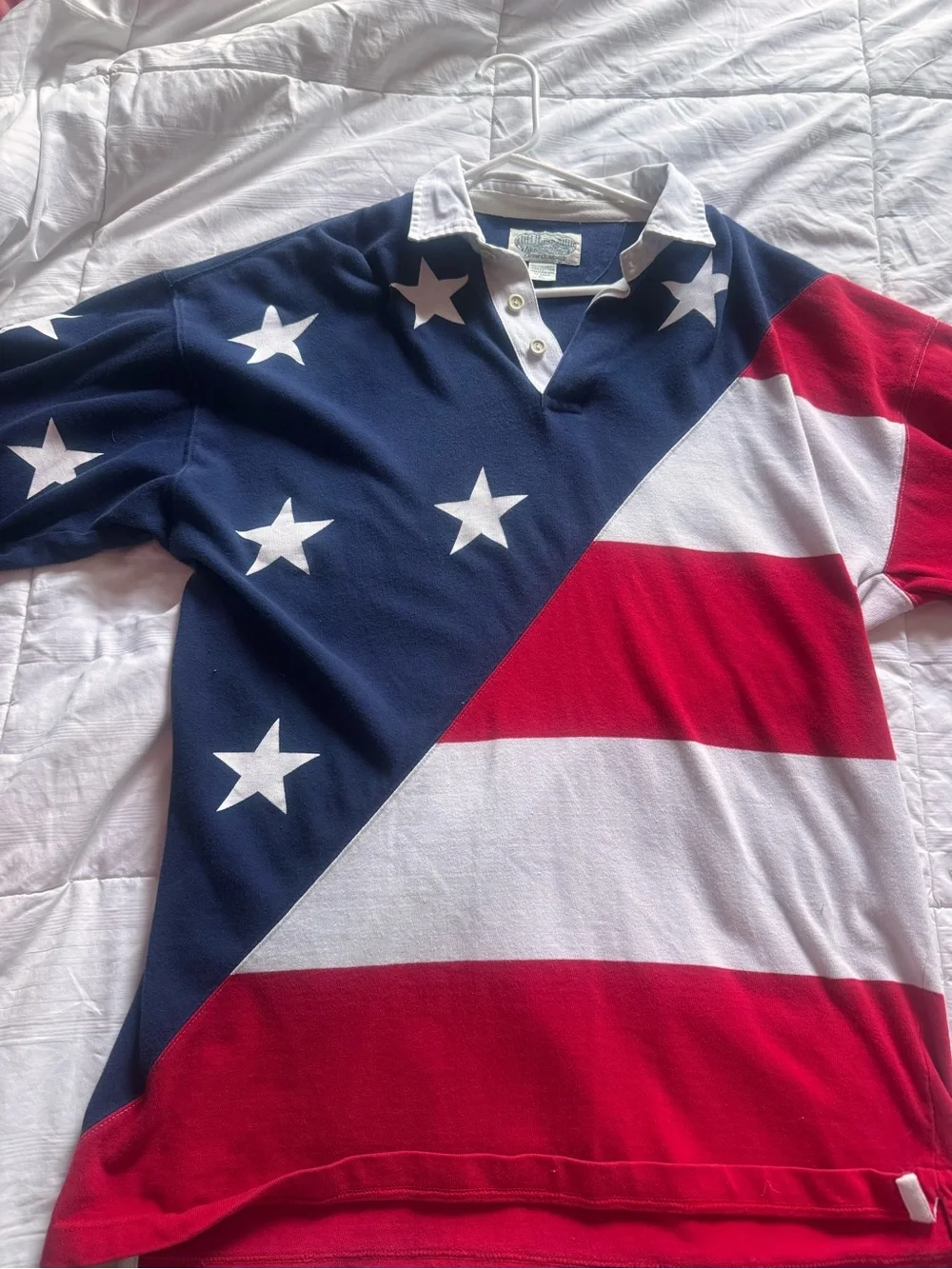 Britches American Flag Men’s Rugby Shirt - Stars & Stripes size XL Cotton - Picture 4 of 6